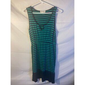 Pink Rose Womens Size Petite Medium PM Green Stripe Sundress Dress  M Sporty